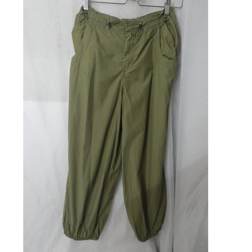 By Anthropologie Women's XSP Green Parachute Pants Adjustable Waist Casual